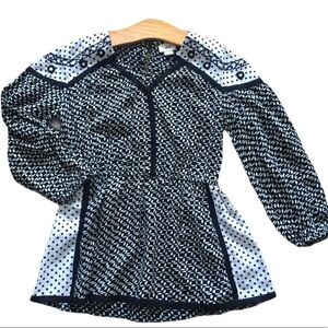 RIVER ISLAND Boho Geo Print Tunic Dress With Long Sleeves Black Girls Age 5-6Y